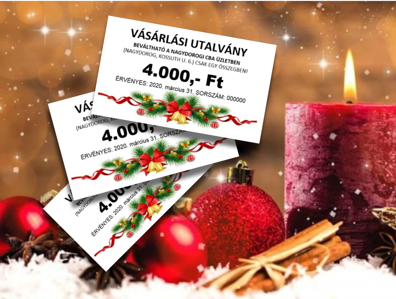 Vásárlási utalványokat kapnak a Nagydorogiak karácsony előtt