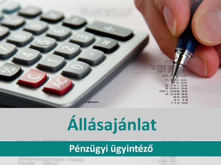 Pályázat pénzügyi ügyintéző munkakör betöltésére